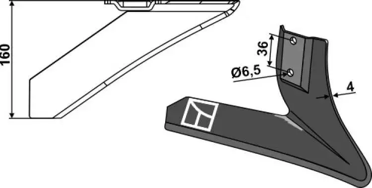 Winkelmesser - rechts - 160mm