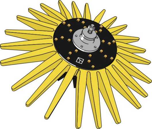 Fingersternelement Ø950mm komplett mit Lager - mittelhart