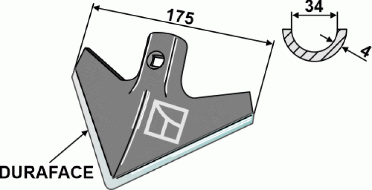 Hackschar 175mm - DURAFACE