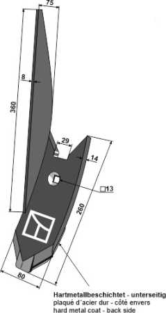 Randscharspitze - links - Hartmetallbeschichtet
