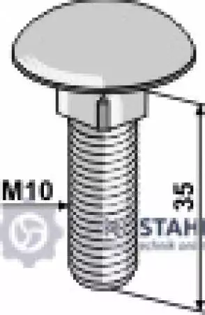 Flachrundschraube M10 verzinkt ohne Mutter