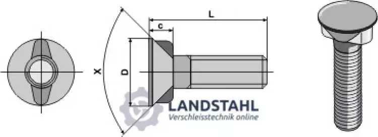 Pflugschraube M12 x 1,75 x 35