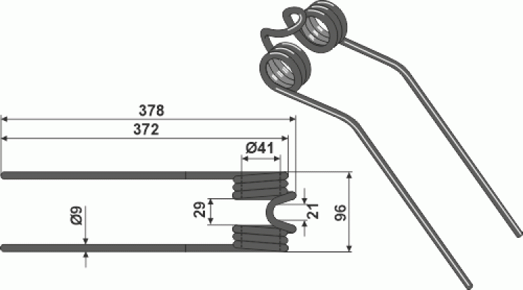Heuwenderzinken Ø9