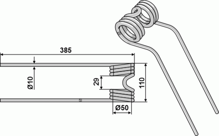 Heuwenderzinken Ø10