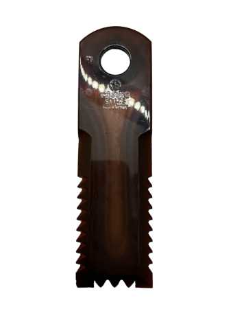 15 Stück Schlegelmesser, 175x50x4,5/20,1, gerade, dreiseitig, gezahnt, rot