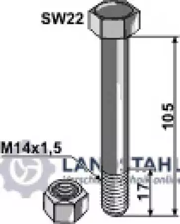 Schraube mit Quetschmutter M 14 x 1,5 - 10.9