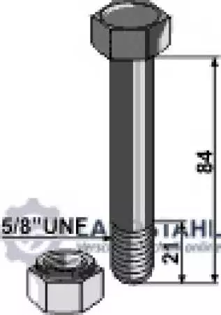 Schraube mit Sicherungsmutter - 5/8''UNF