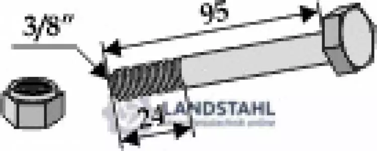Schraube mit Sicherungsmutter - 3/8''UNF