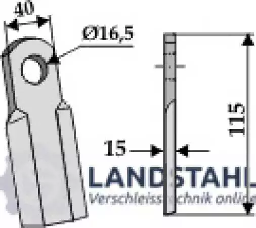 Gerades Messer 115x40mm