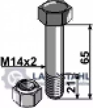 Schraube mit Sicherungsmutter - M14x2 - 10.9