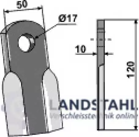 Gerades Messer 120x50mm
