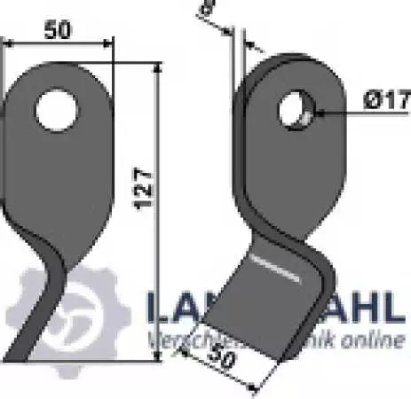 Gedrehtes Messer 127x50mm