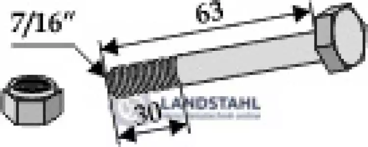 Schraube mit Sicherungsmutter - 7/16''UNF