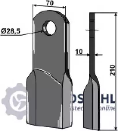 Gedrehtes Messer 210x70mm