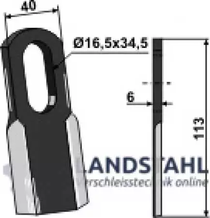 Gerades Messer 113x40mm