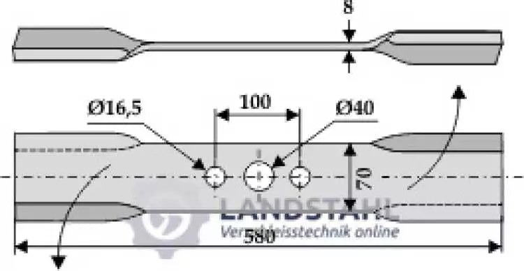Mähermesser 580mm - links