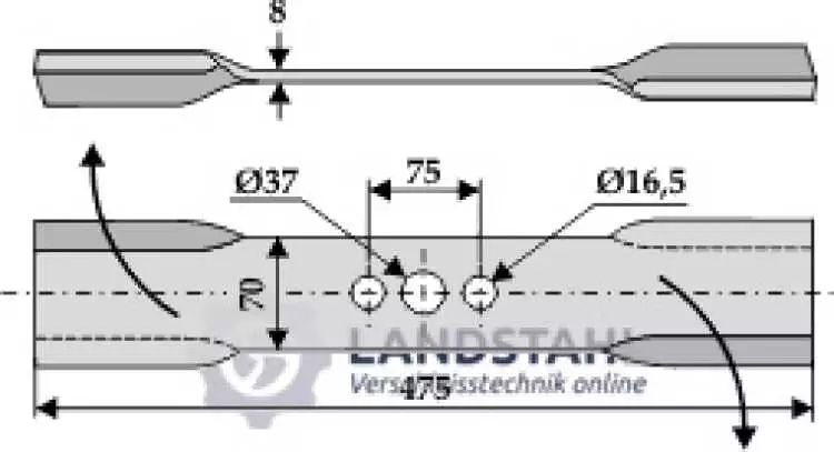 Mähermesser 475mm - rechts