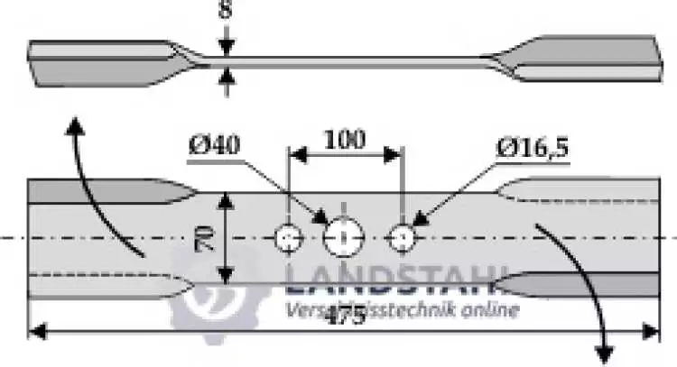 Mähermesser 475mm - rechts