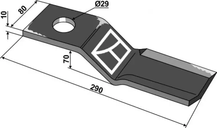Messer 290x80mm, links