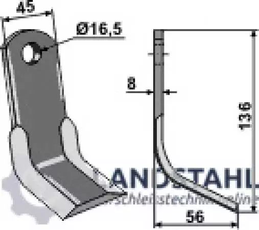 Y-Messer 136x45mm