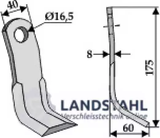 Y-Messer 175x40mm