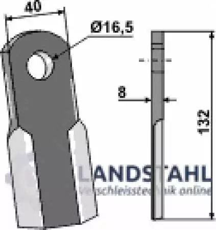 Gerades Messer 132x40mm