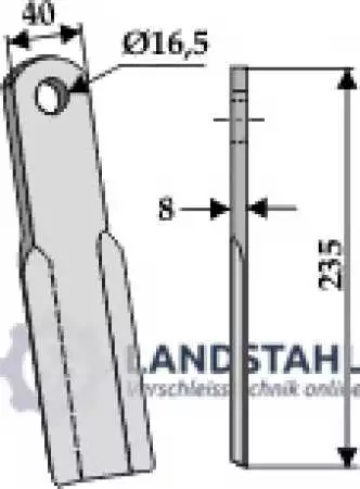 Gerades Messer 235x40mm