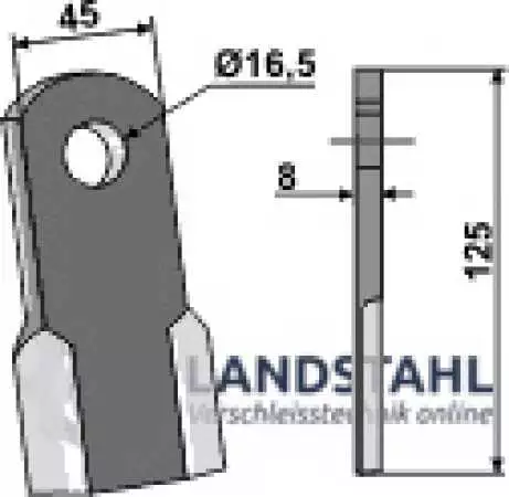Gerades Messer 125x45mm