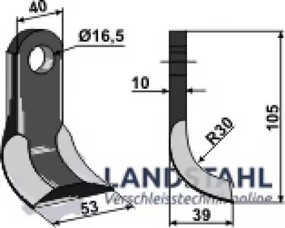 Y-Messer 105x40mm