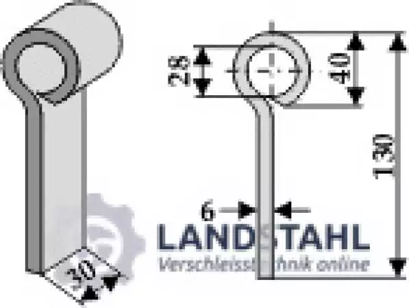 Mittelschlegel 130x30mm