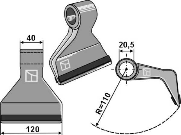 Hammerschlegel 120x40 - D20 - PTA Beschichtung