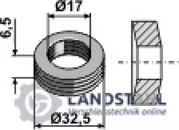 Elastische Distanzscheibe D32,5x6,5xD17