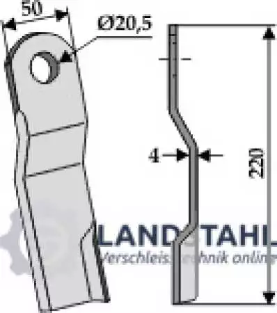 Messer 220x50mm, rechts