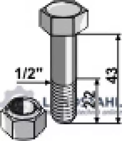 Schraube mit Sicherungsmutter - 1/2''UNF