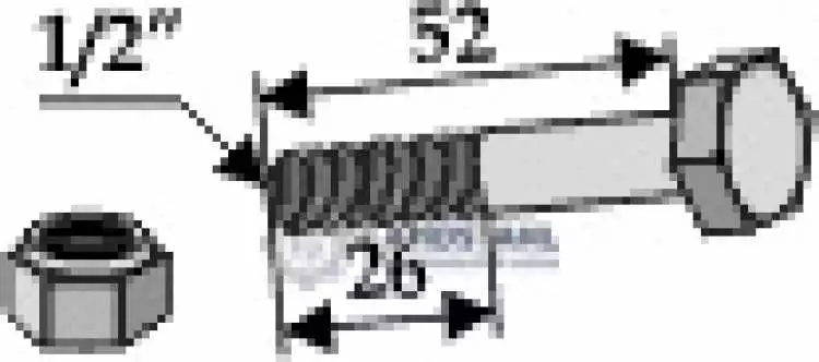 Schraube mit Sicherungsmutter - 1/2''UNF