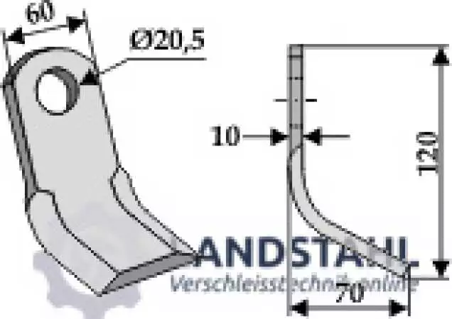 Y-Messer 120x60mm