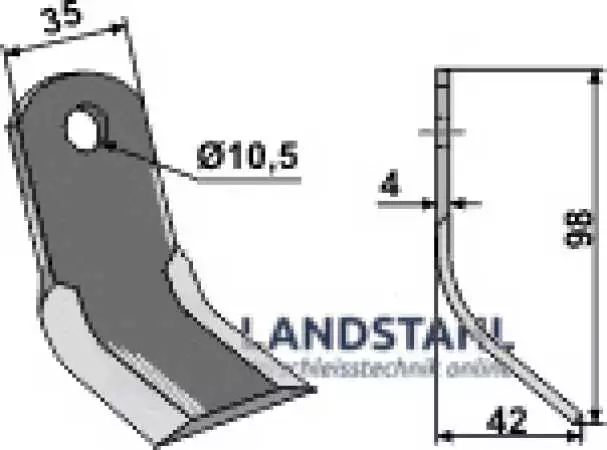 Y-Messer 98x35mm