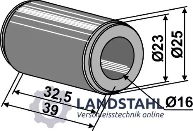 Stahlbuchse Buchse 25x35x40 Schmiernut innen
