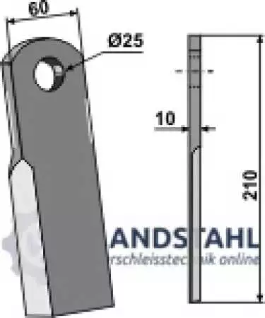 Gerades Messer 210x60mm