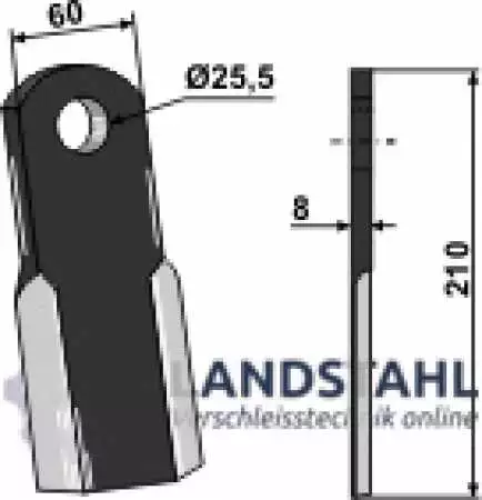 Gerades Messer 210x60mm