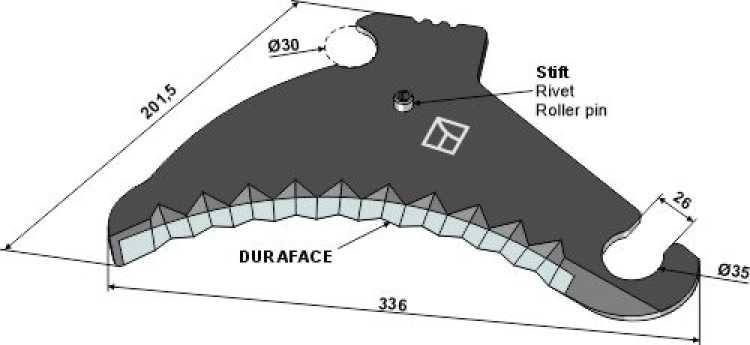 Rundballenmesser 336mm - DURAFACE