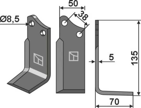 Fräsmesser 135x50mm, rechts