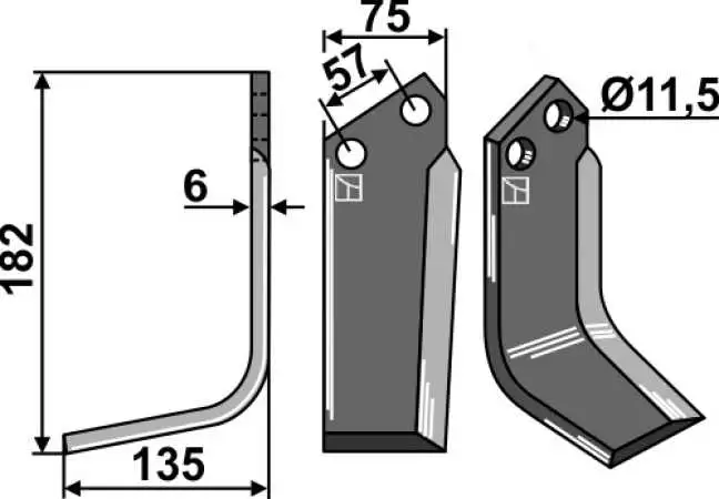 Fräsmesser 182x75mm, links
