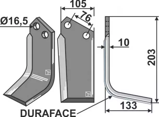 Fräsmesser DURAFACE 203x105mm, rechts