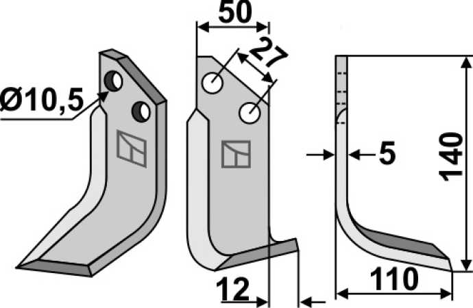 Fräsmesser 140x50mm, rechts