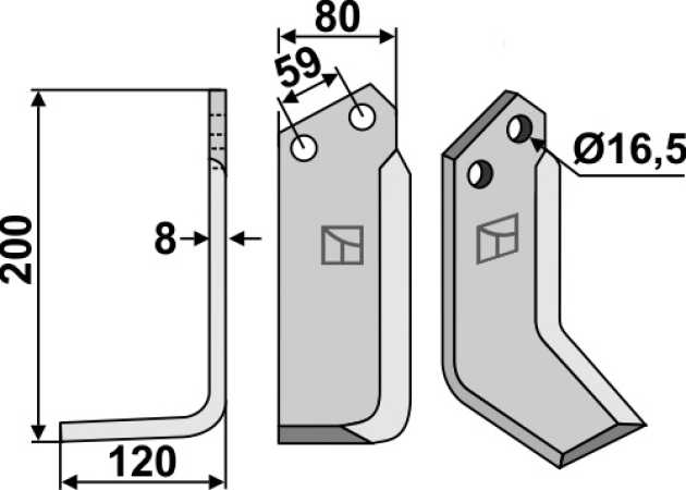 Fräsmesser 200x80mm, links