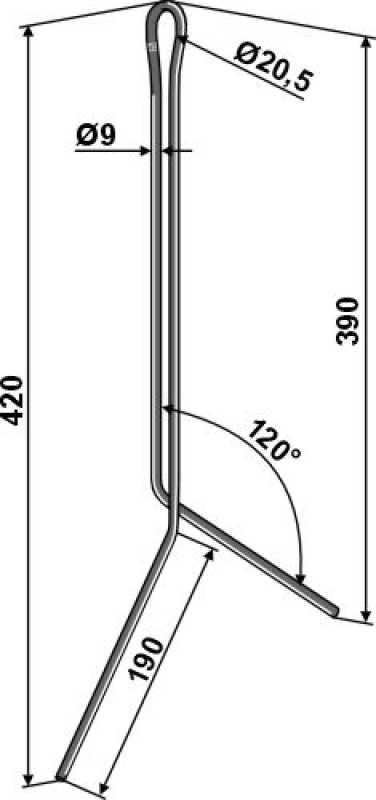 Striegelzinken Ø9mm