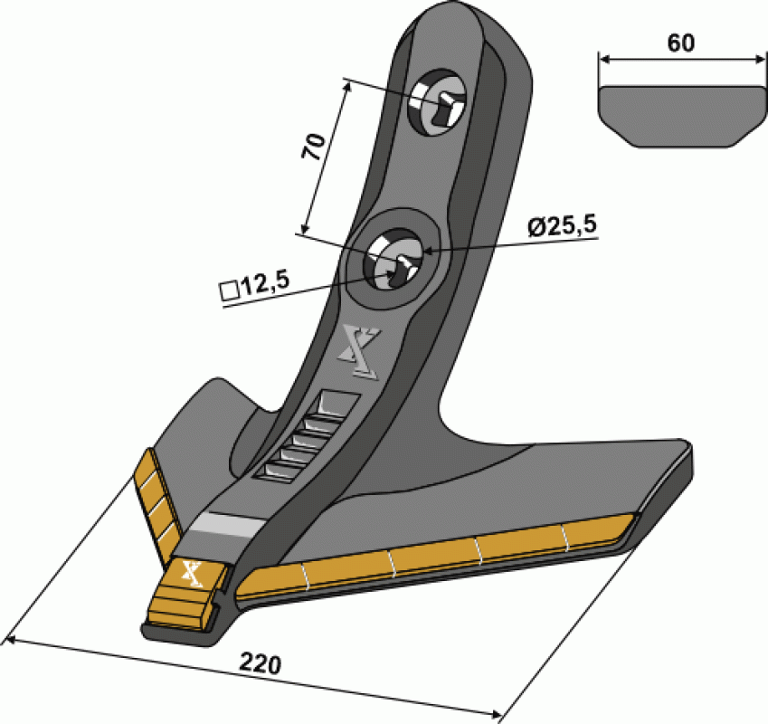 Gänsefußschar 220mm - Hartmetall