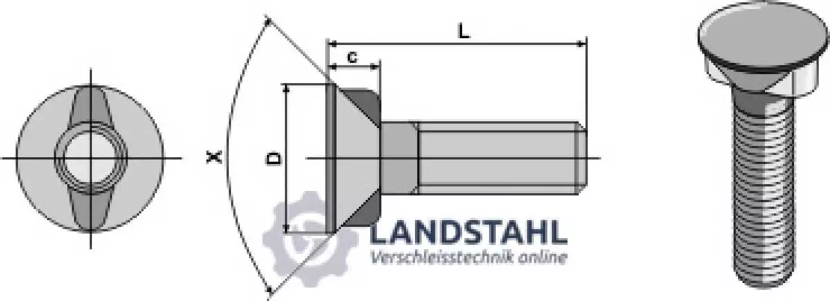 Pflugschraube M12 x 1,75 x 35