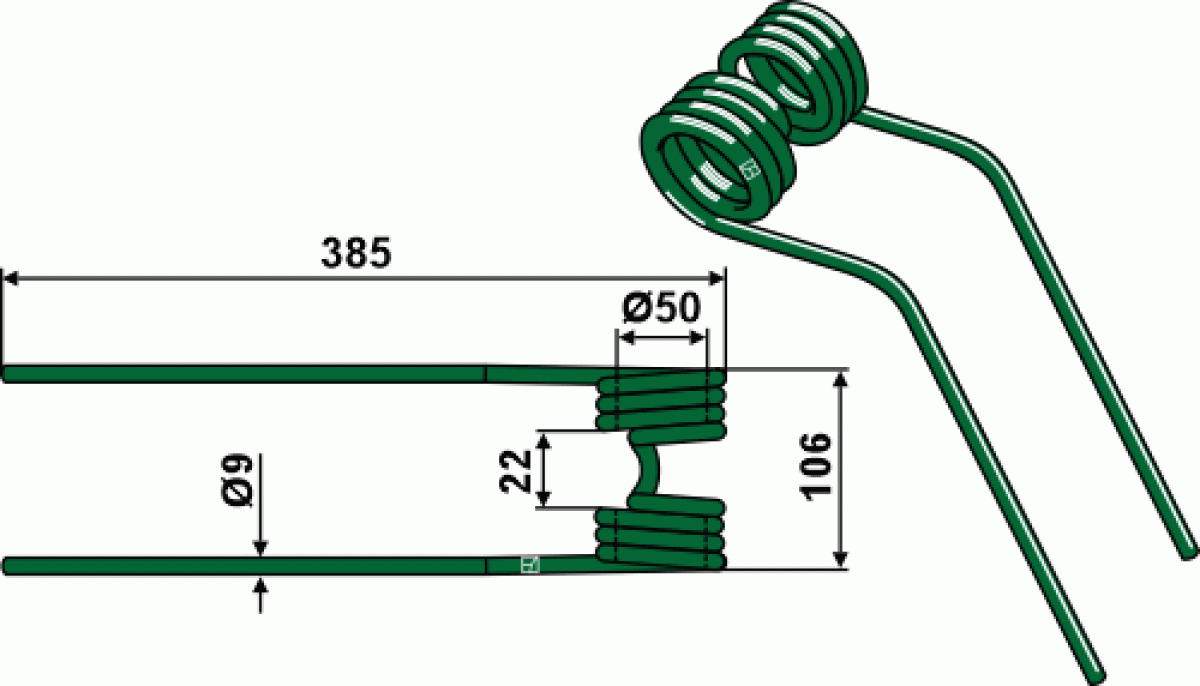 Heuwenderzinken Ø9